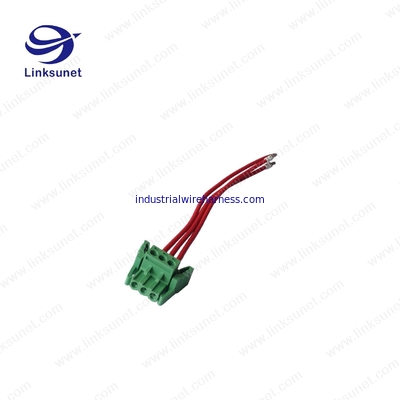 Pich 5.0mm Custom Wiring Harness With Latch Green Terminal Block 3P - PTFE / ETFE