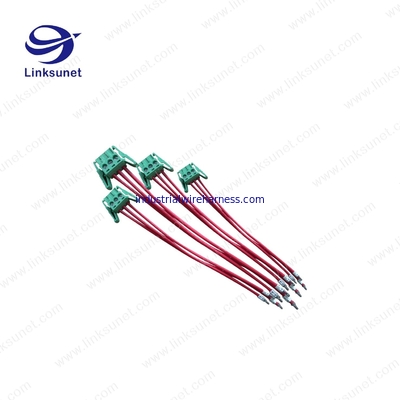 Pich 5.0mm Custom Wiring Harness With Latch Green Terminal Block 3P - PTFE / ETFE