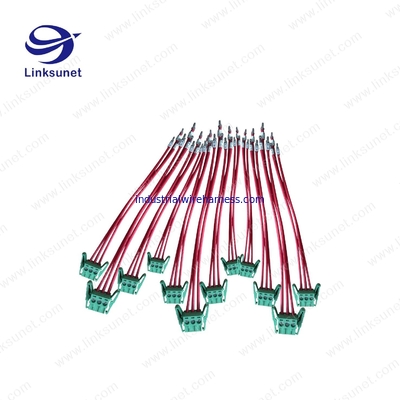 Pich 5.0mm Custom Wiring Harness With Latch Green Terminal Block 3P - PTFE / ETFE