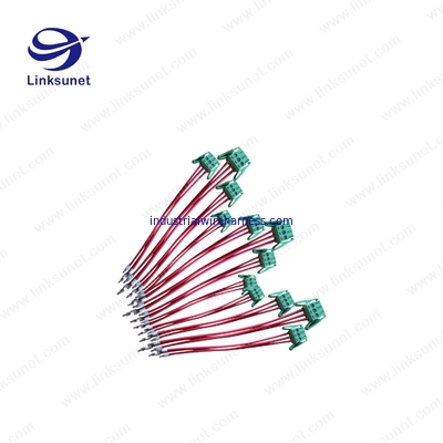 Pich 5.0mm Custom Wiring Harness With Latch Green Terminal Block 3P - PTFE / ETFE
